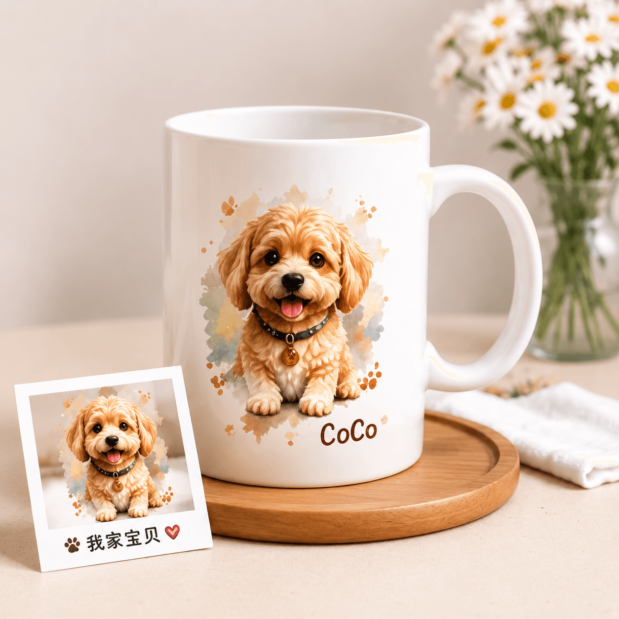AI ペット画像入りマグカップグッズのプレビュー