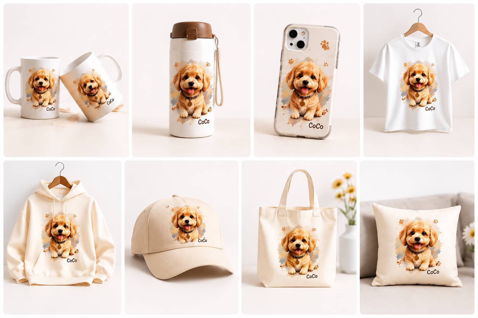 AI ペット画像入りグッズコレクションのプレビュー